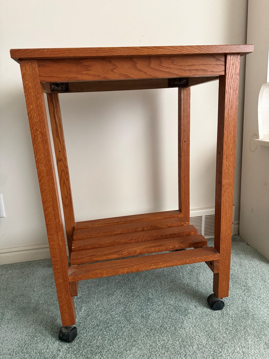Solid Wood Kitchen Cart with Wheels