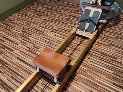 Topiom TM3 Water Rowing Machine - Wooden Fitness Rower with Digital Monitor