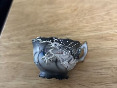 Vintage Dragonware Moriage Teacup - Hand-Painted Ceramic Demitasse Cup