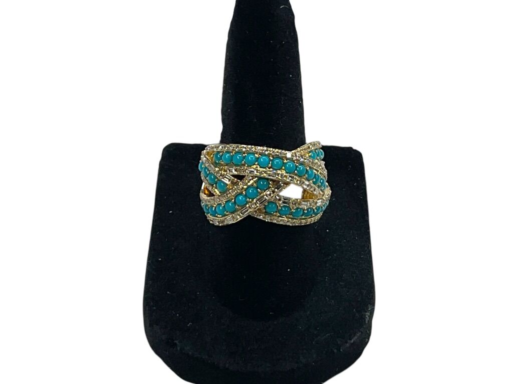 14KT Yellow Gold Ring with Diamonds 10.9G Size 6-E75005576