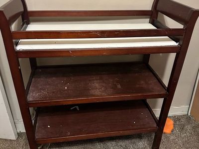 Wooden Baby Changing Table with Storage Shelves