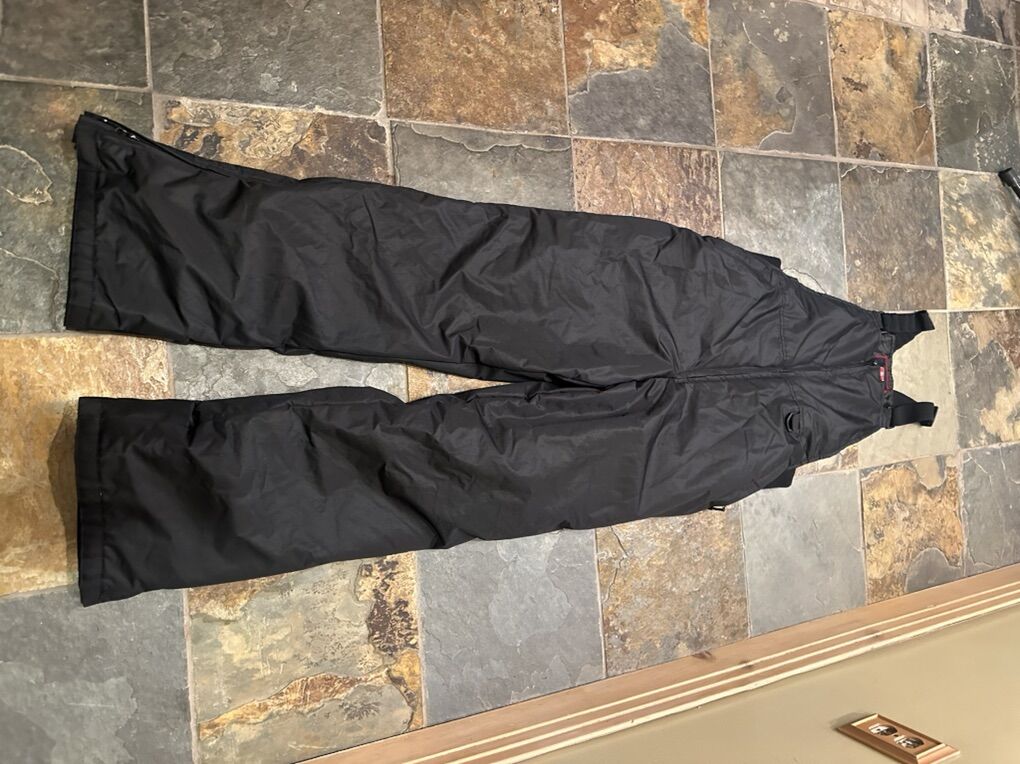 Swiss Tech Mens M 32-34 Black Overall Snowpants