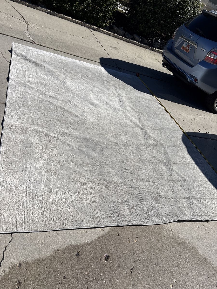 Large Gray Area Rug - Modern Patterned Indoor/Outdoor