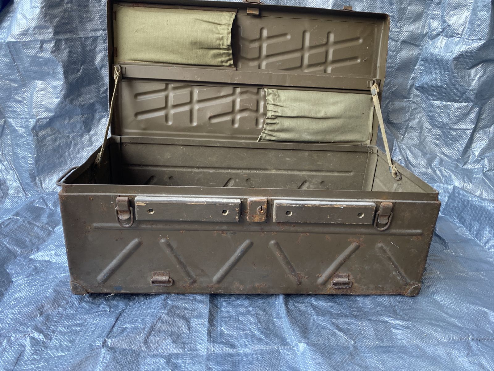 Original WWII Japanese Military Steel Trunk Footlocker – Okinawa Bringback