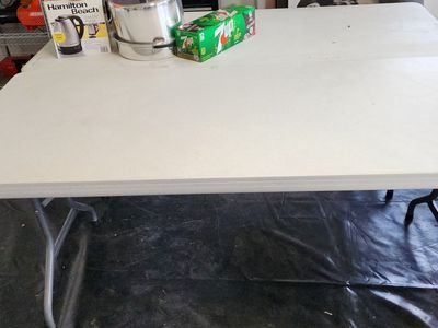 White Foldable Utility Table - Versatile Indoor/Outdoor Use