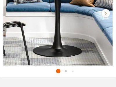 black marble looking round table