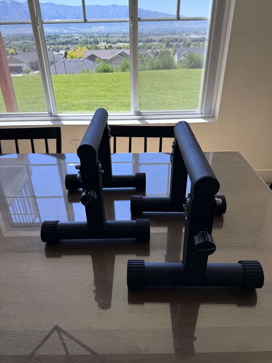 BaseBlocks Portable Parallettes - Adjustable & Collapsible Push-Up Bars