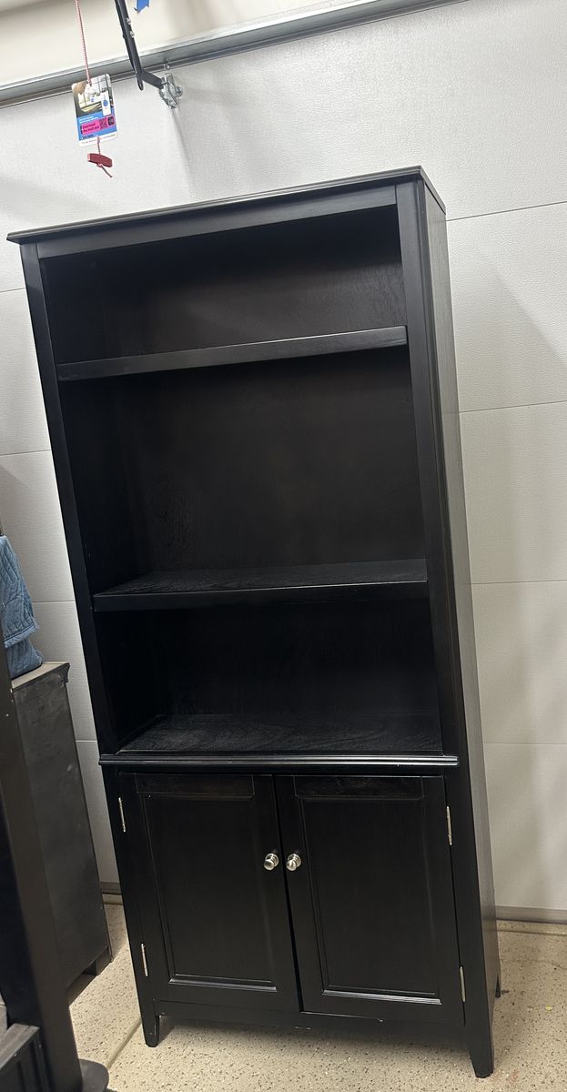 Black Bookshelf with cabinet