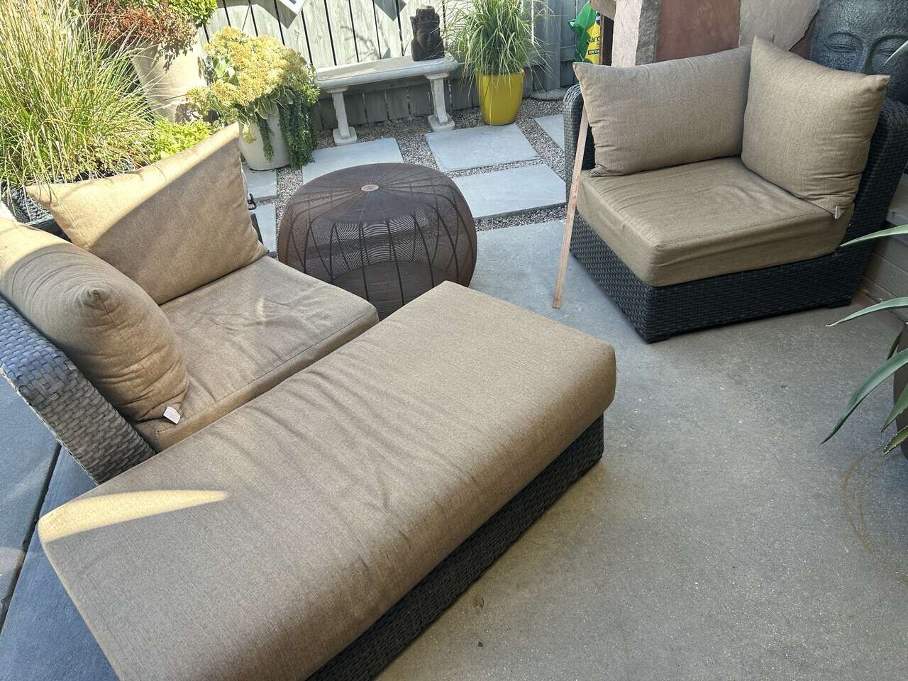 Outdoor Patio Chairs & Ottoman Sunbrella Interchange