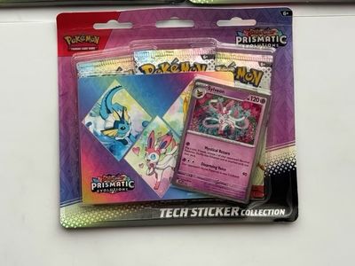 Pokemon TCG Prismatic Evolutions Tech Sticker Collection - Sylveon Card & Packs