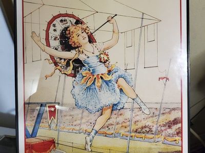 Vintage Sells Floto Circus M'lle Beeson High Wire Venus Poster Framed Art Print replica