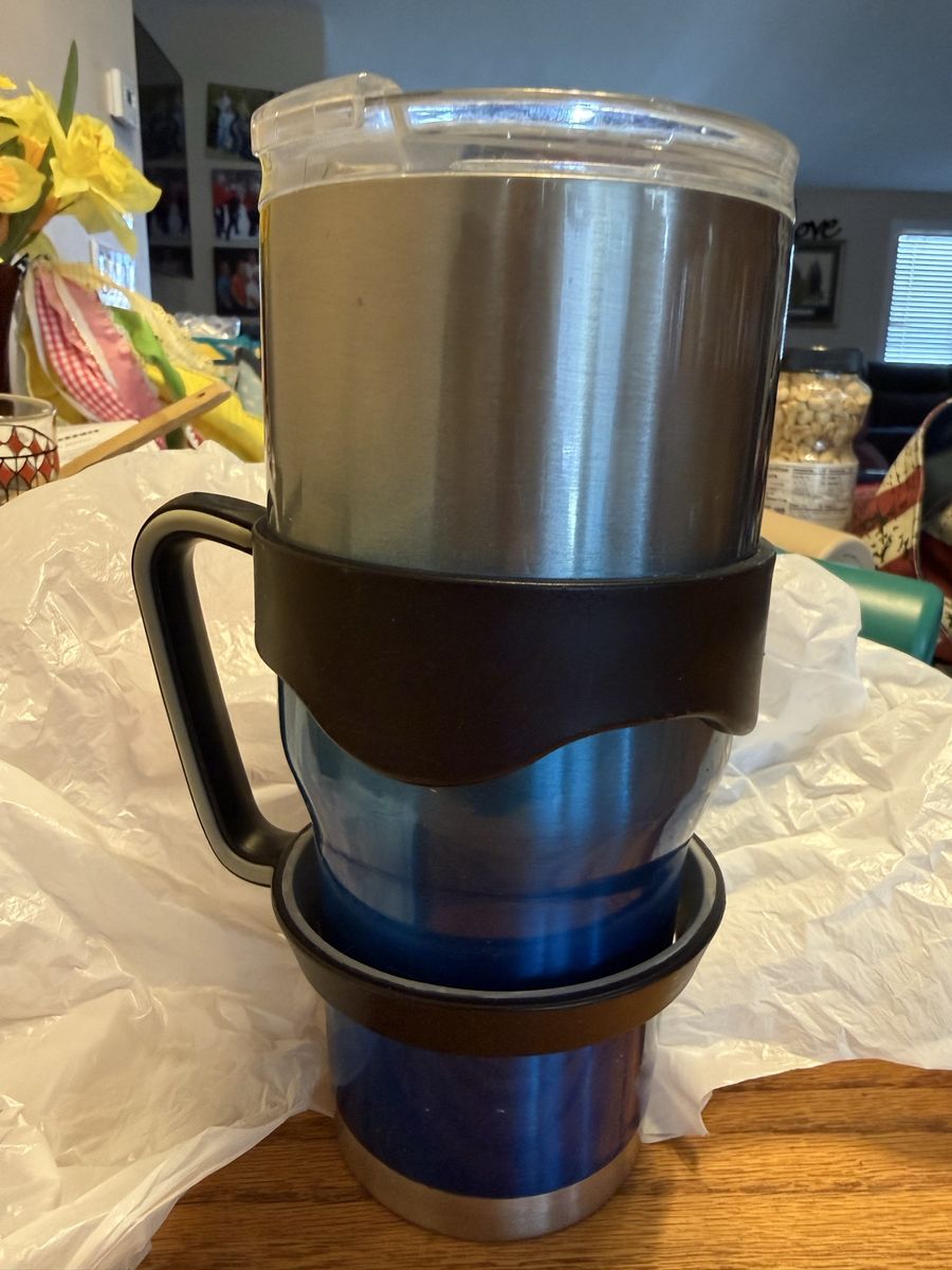 40oz Stainless Steel Tumbler with Handle, Insulated Travel Mug, Spill-Proof Lid
