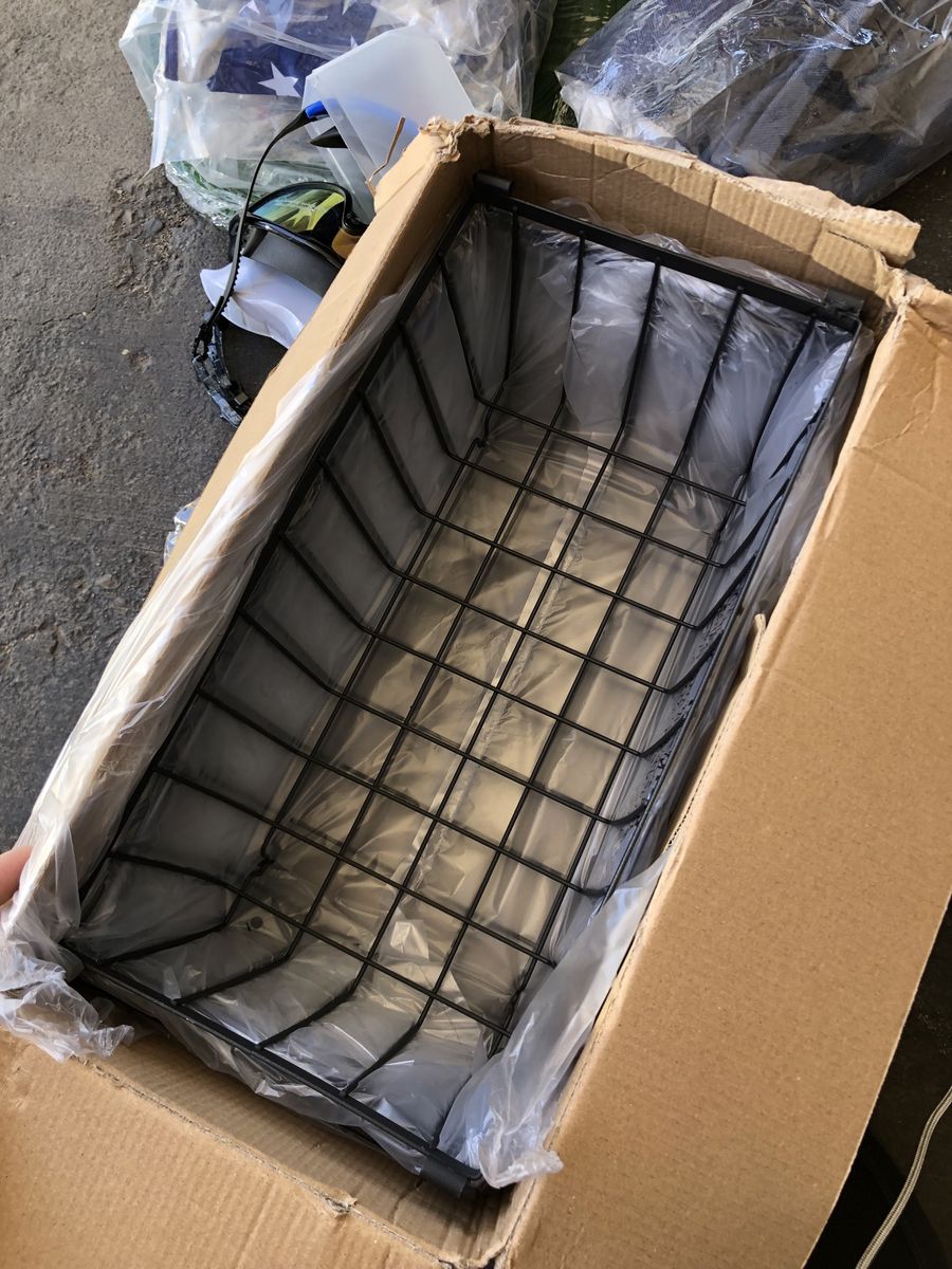 The Container Store Large Deep Urban Wire Bin Basket - Black Metal, Rectangular Storage