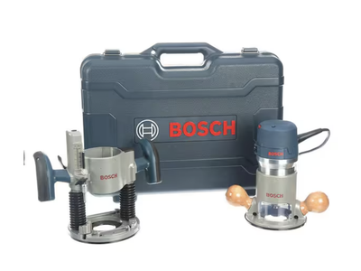 Bosch 12 Amp 2-1/4 Horse Power Corded Peak Variable Speed Plunge and Fixed Base Router Kit with Hard Case