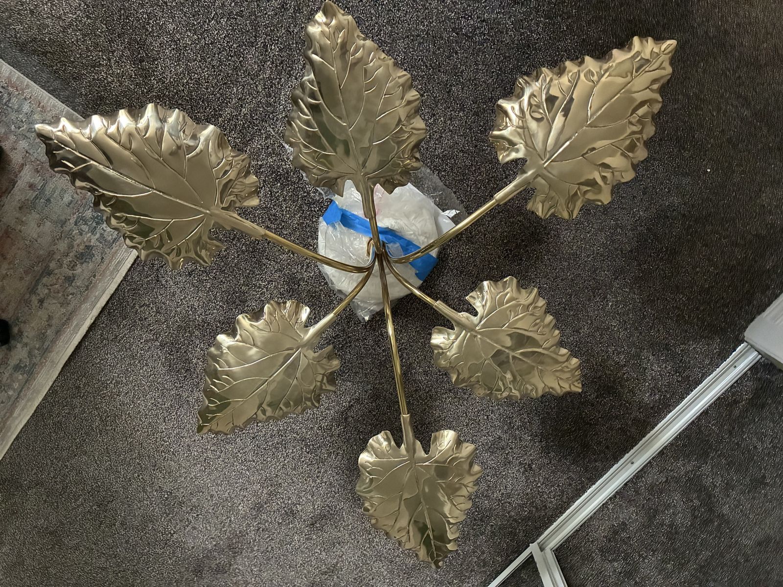 Anthropologie Gold Leaf Chandelier