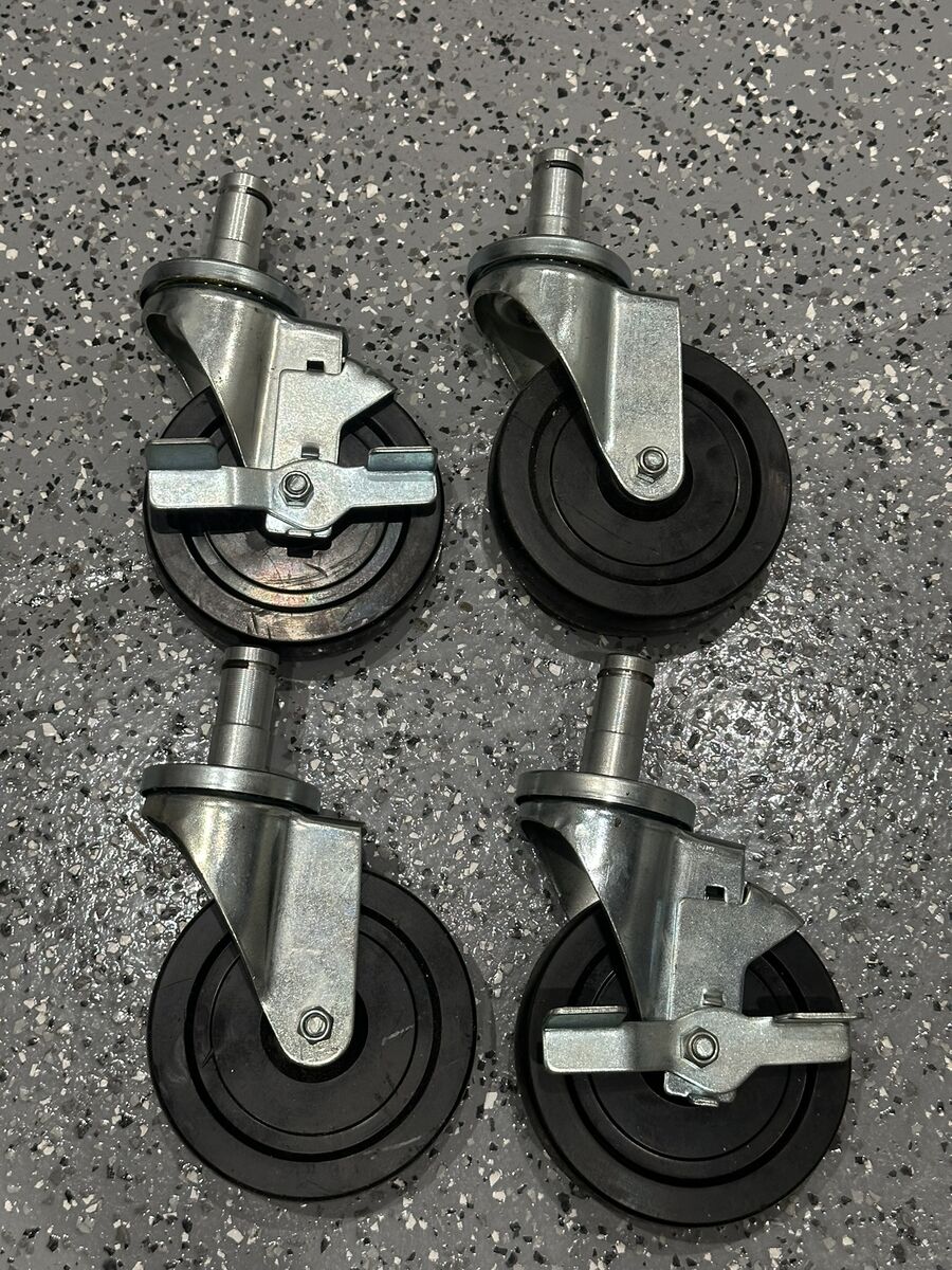 5" Zinc Plated Rubber Cast Wheels