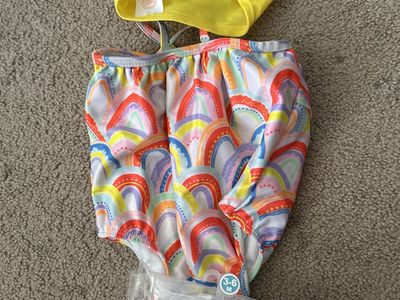 3-6 Mo Girl Swim Suit And Cap