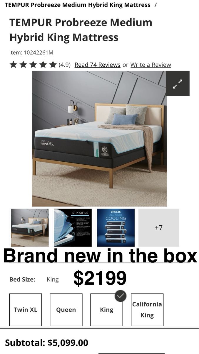 Mattresses-king, queen, full, and twin