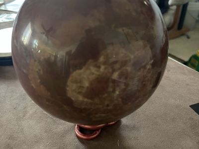 Red Jasper Crystal Sphere Ball Scrying Polished Stone Display Healing Decor