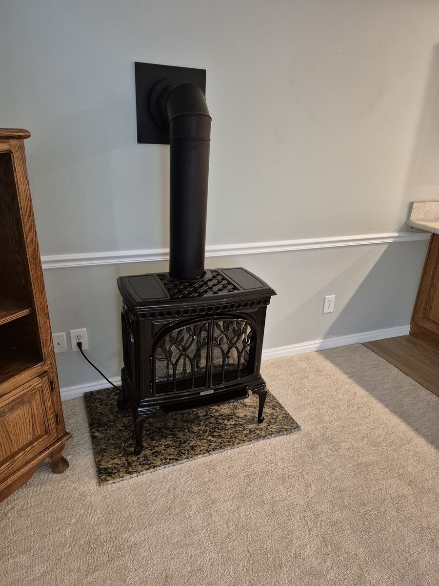 Black Freestanding Gas Fireplace Stove