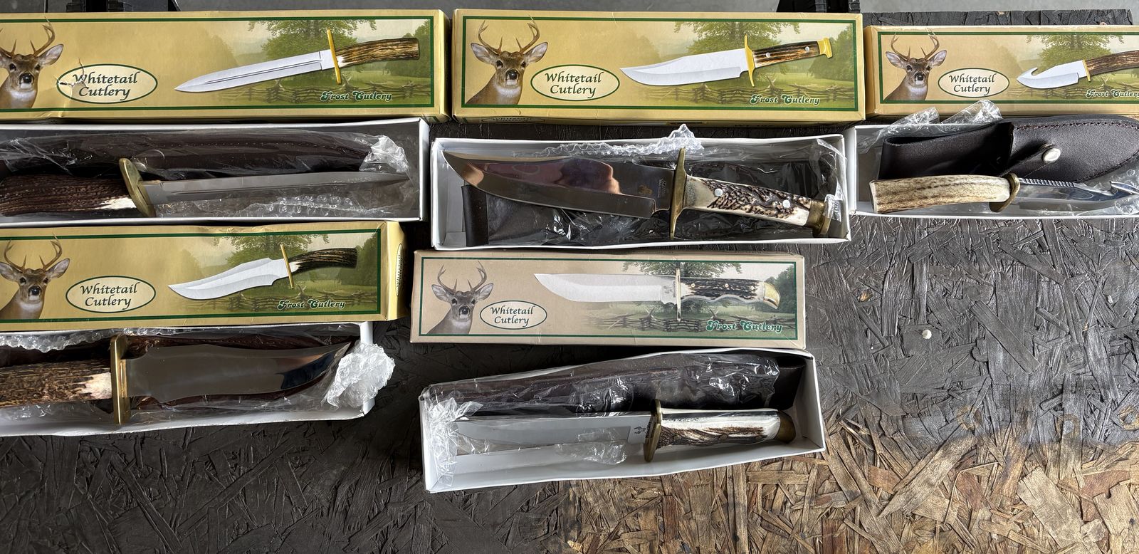 Whitetail Cutlery Frost Fixed Blade Knifes Stag Handle w/ Sheath