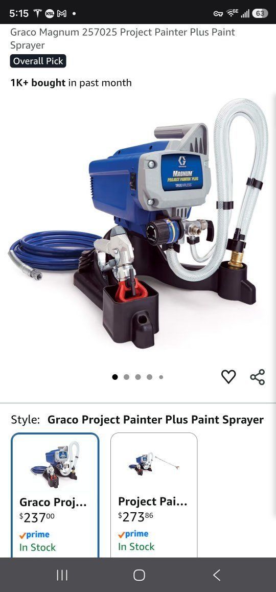 Graco Magnum 257025 Project Painter Plus Paint Sprayer, Electric, with Hose & Accessories
