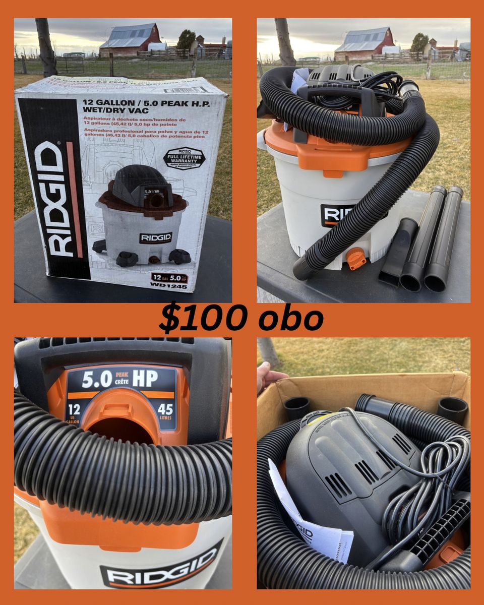 Ridgid 12 Gallon Shop Vac (WD1245) Brand New