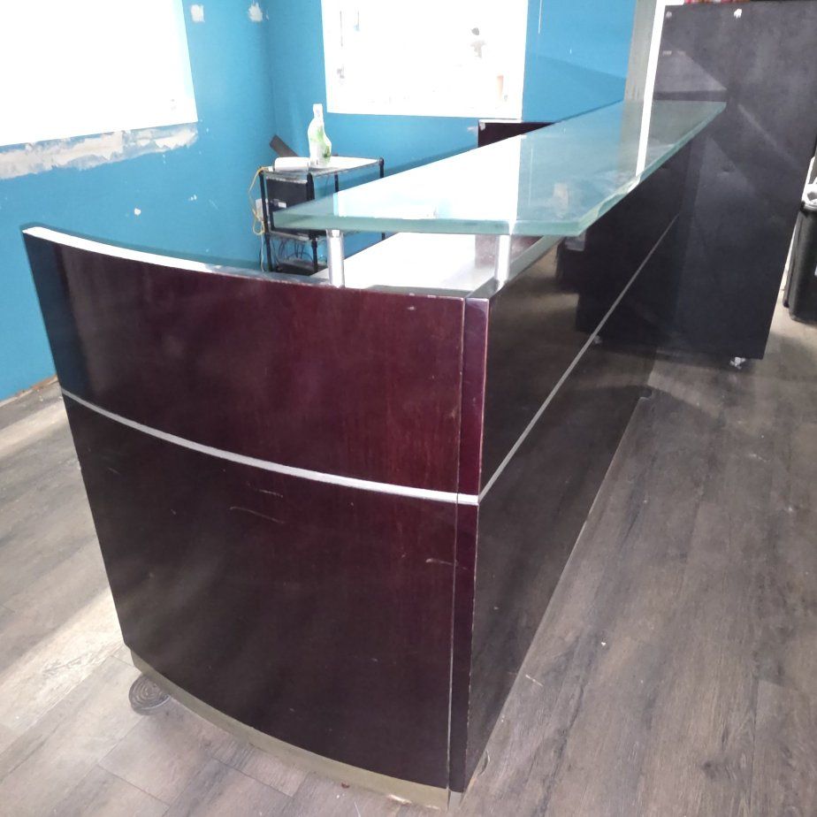 FREE - Commercial Reception Desk w/ Glass Top