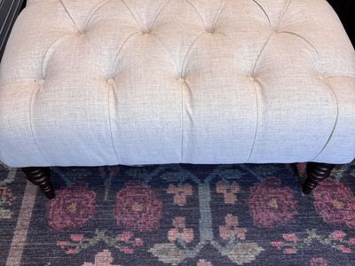 Gorgeous Tufted Linen Ottoman/Coffee Table