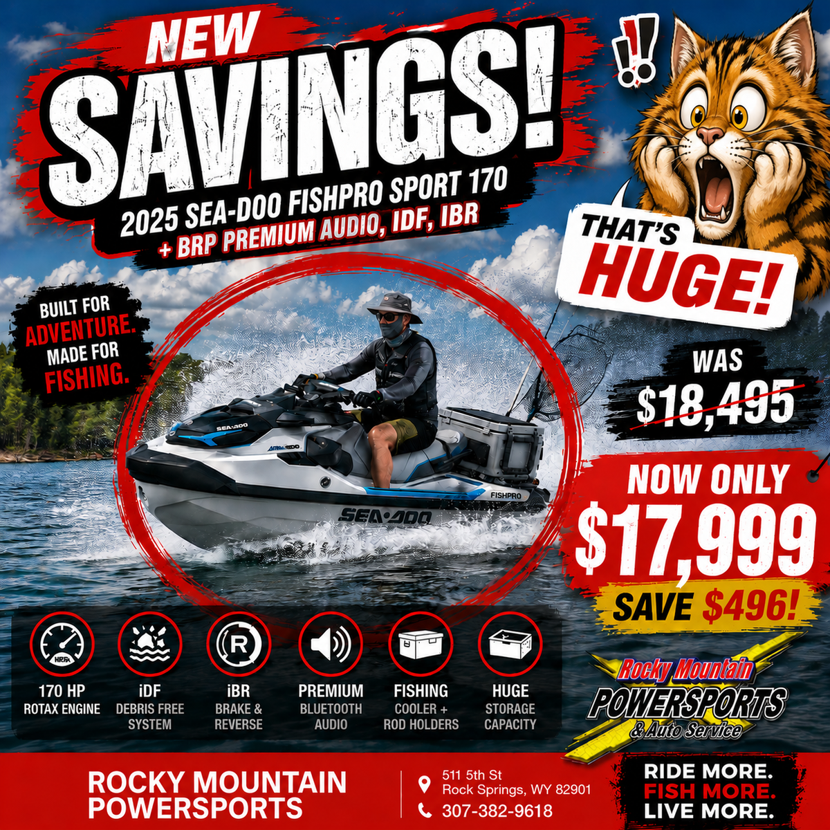 2025 Sea-Doo FishPro Sport 170 + Premium Audio + iDF + iBR – $17,999