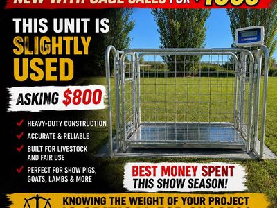 A and A Scale LLC Heavy-Duty Livestock Cage Scale - Accurate & Reliable for Pigs, Goats, Lambs