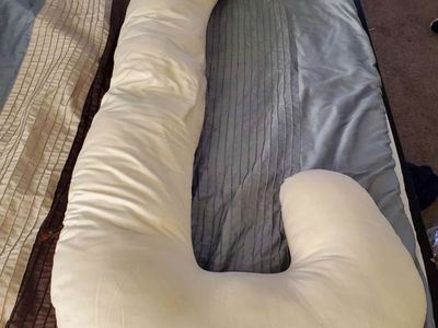 Full Body Pregnancy & Maternity Support Pillow - C/J Shaped Off-White