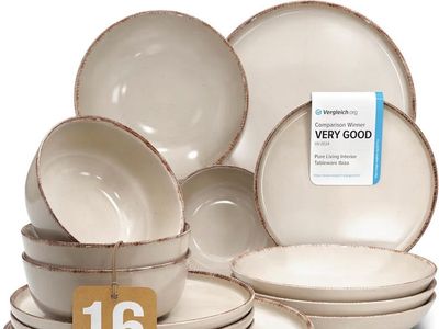 16-Piece Rustic Beige Stoneware Dinnerware Set for 4