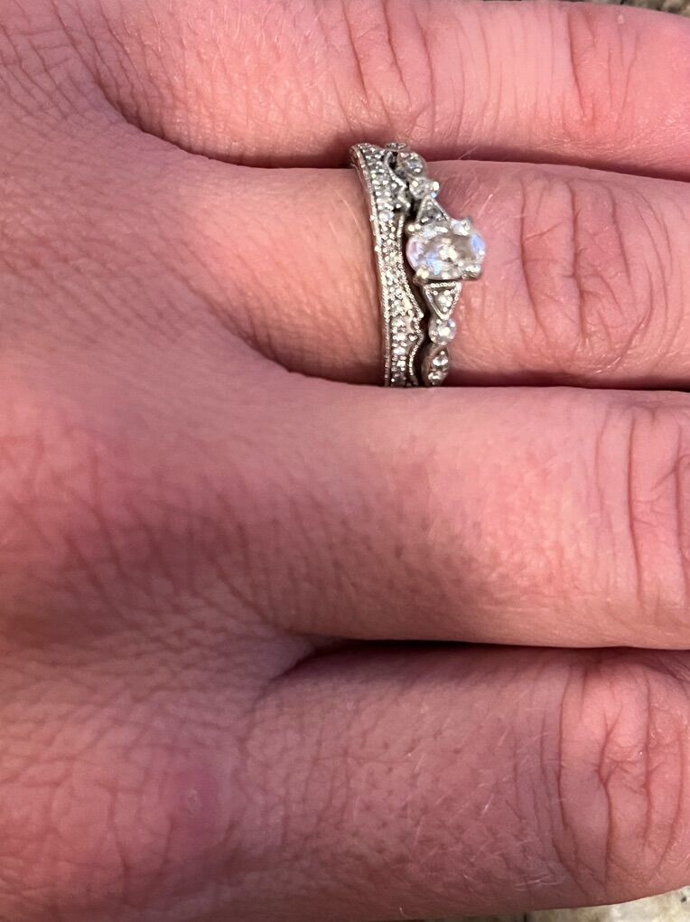 Wedding Band And Wngagement Ring Set