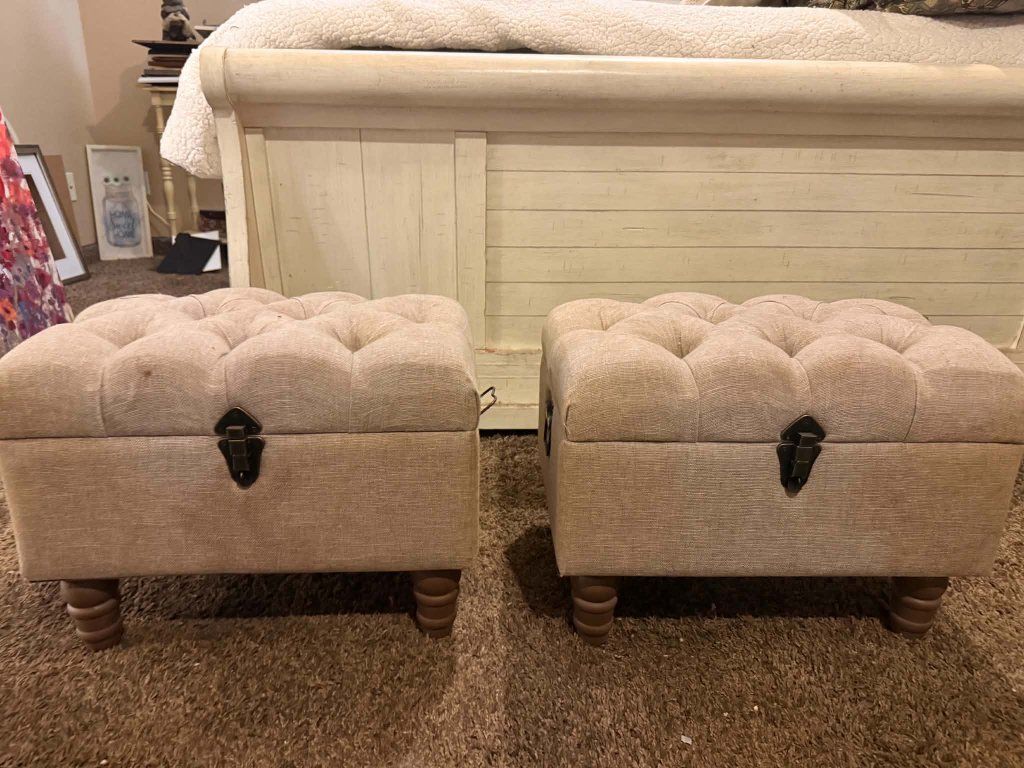 2 small ottomans
