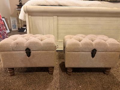 2 small ottomans