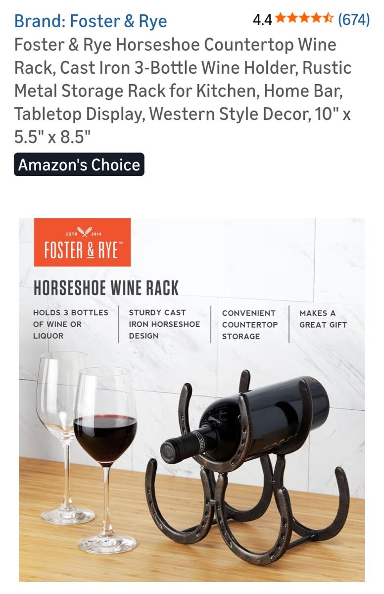 Horse shoe wine rack