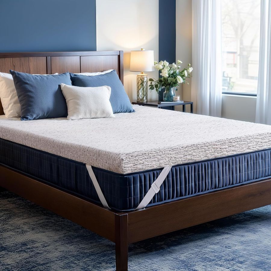 4 in. King Cooling Gel-Infused Memory Foam Mattress Topper with Removable Washable Cover