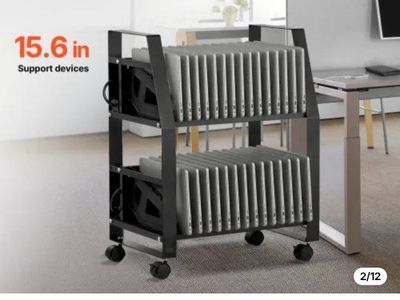 VEVOR Laptop Cart 32 Device Mobile Open Charging Station Up To 15.6 in