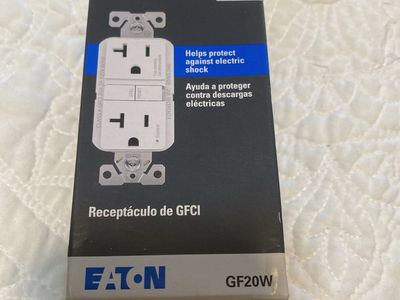 Eaton GF20W 20A 125V GFCI Receptacle - White, Electrical Shock Protection(I have 2)