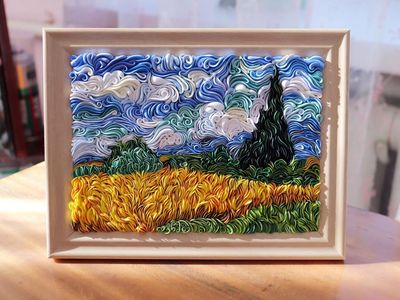 Original LiskaFlower (Alisa Lariushkina) Commission – Van Gogh Wheat Field 3D Clay Artwork