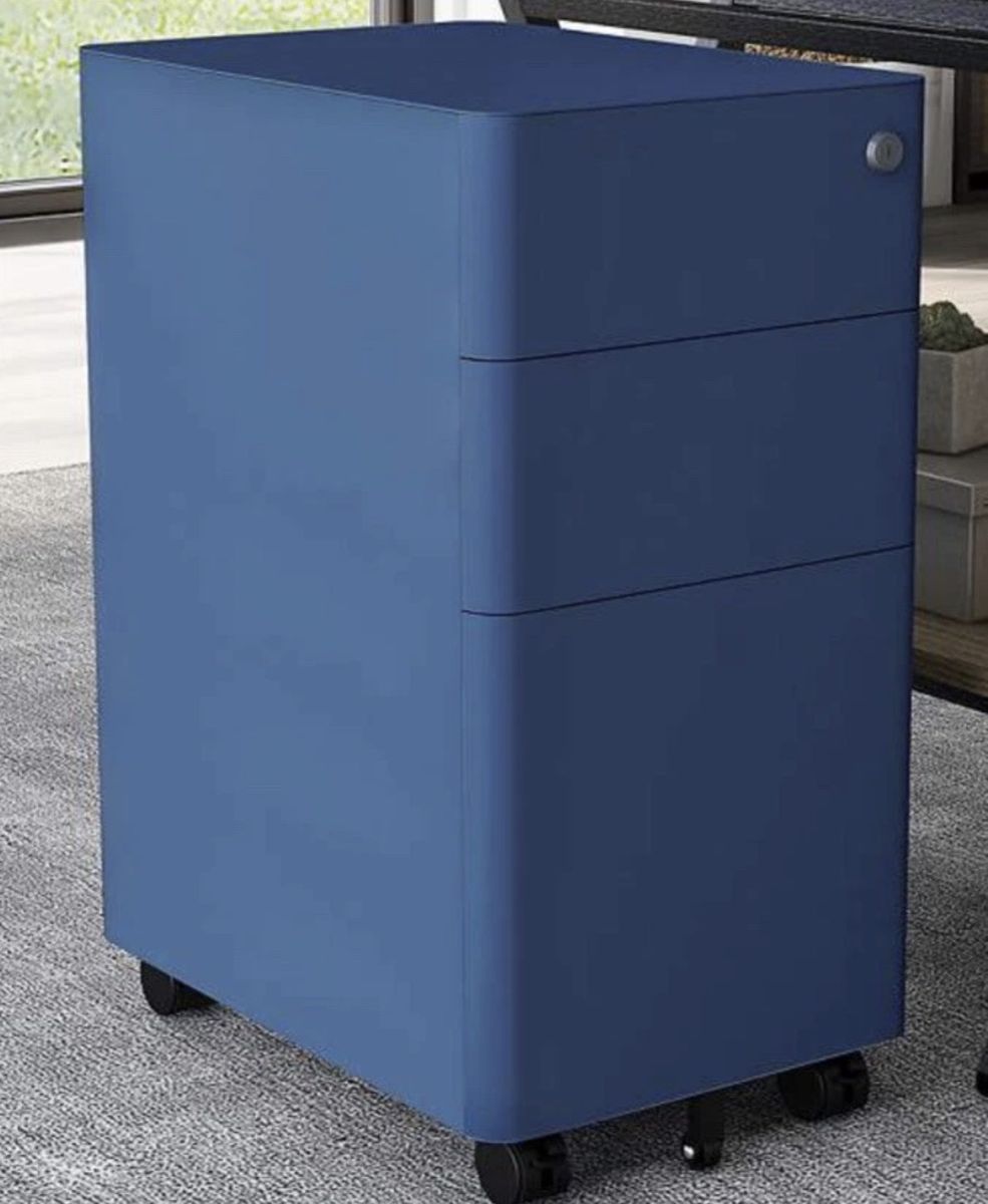 NEW Kampsville 24" H X 12"W X 18" D Matte Navy Blue Multi-Storage File Cabinet