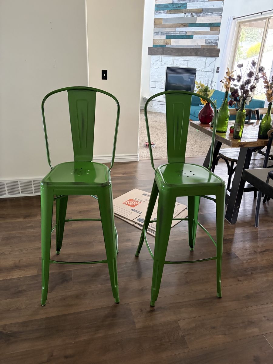 2 Green Barstools