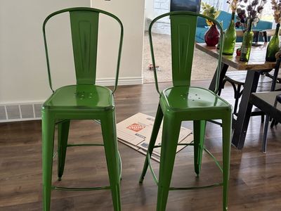 2 Green Barstools