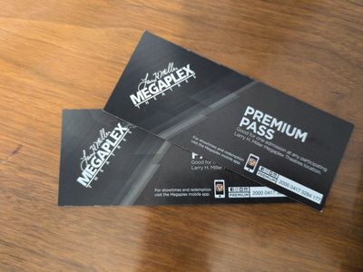 2 Larry H. Miller Megaplex Theatres Premium Passes (Expires Oct 31, 2026)