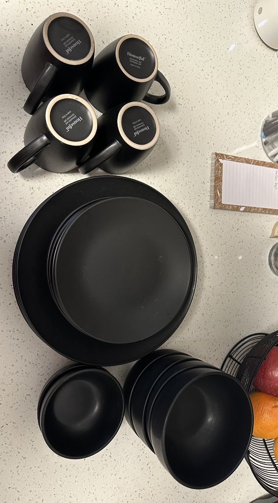 Black Ceramic Dish Set