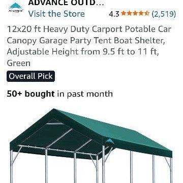 Advance outdoor 12 x 20 carport poles only no connectors