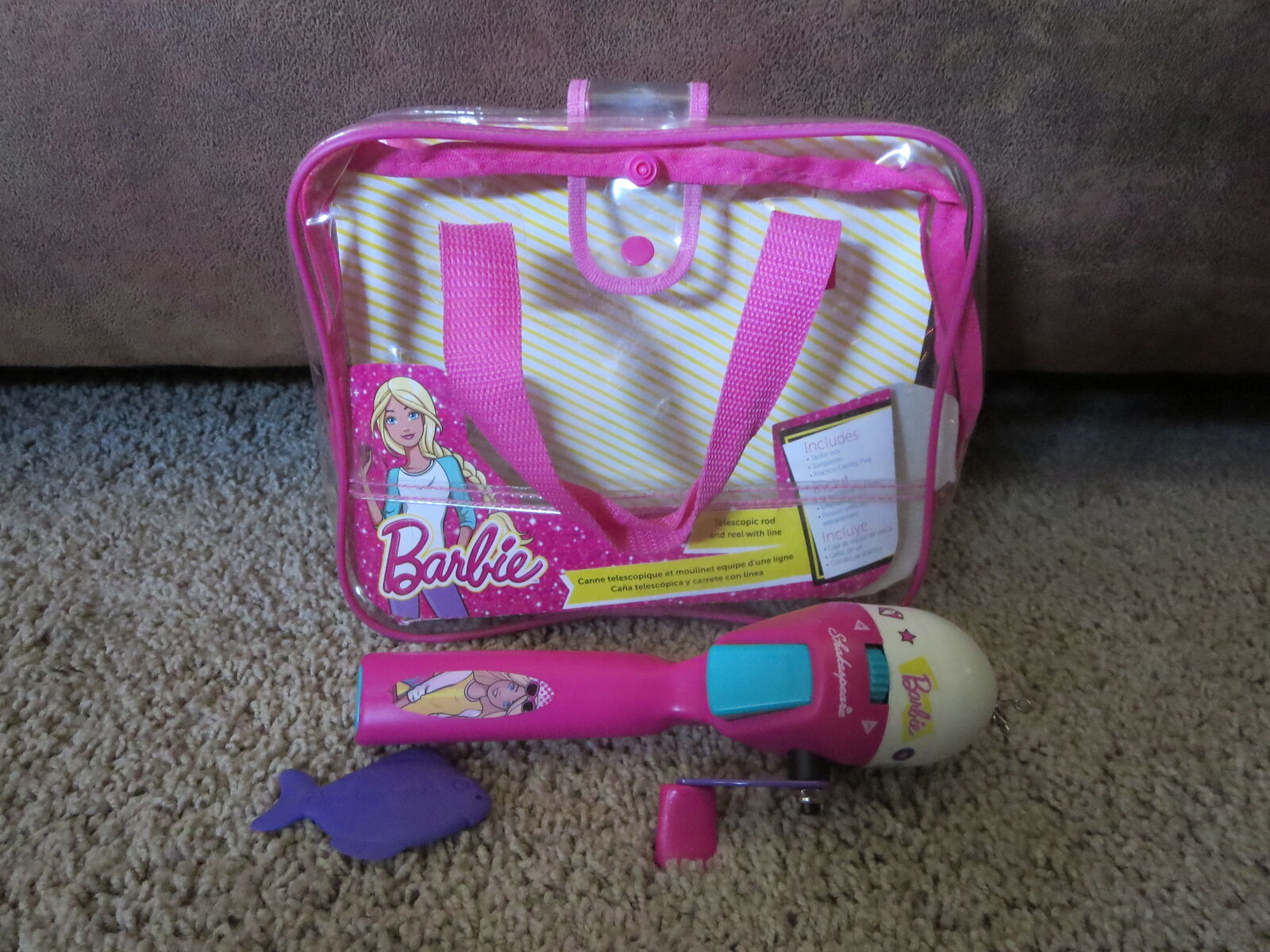 Barbie fishing rod and reel Plus tackle box luchbox