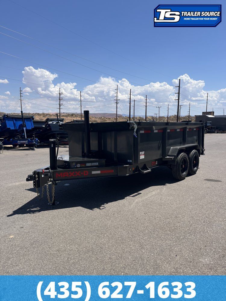 7x14 Maxx-D DTX Dump Trailer - 36" Sides - 17.5K GVWR - 7 Gauge Floor, Hydraulic Jack(s)