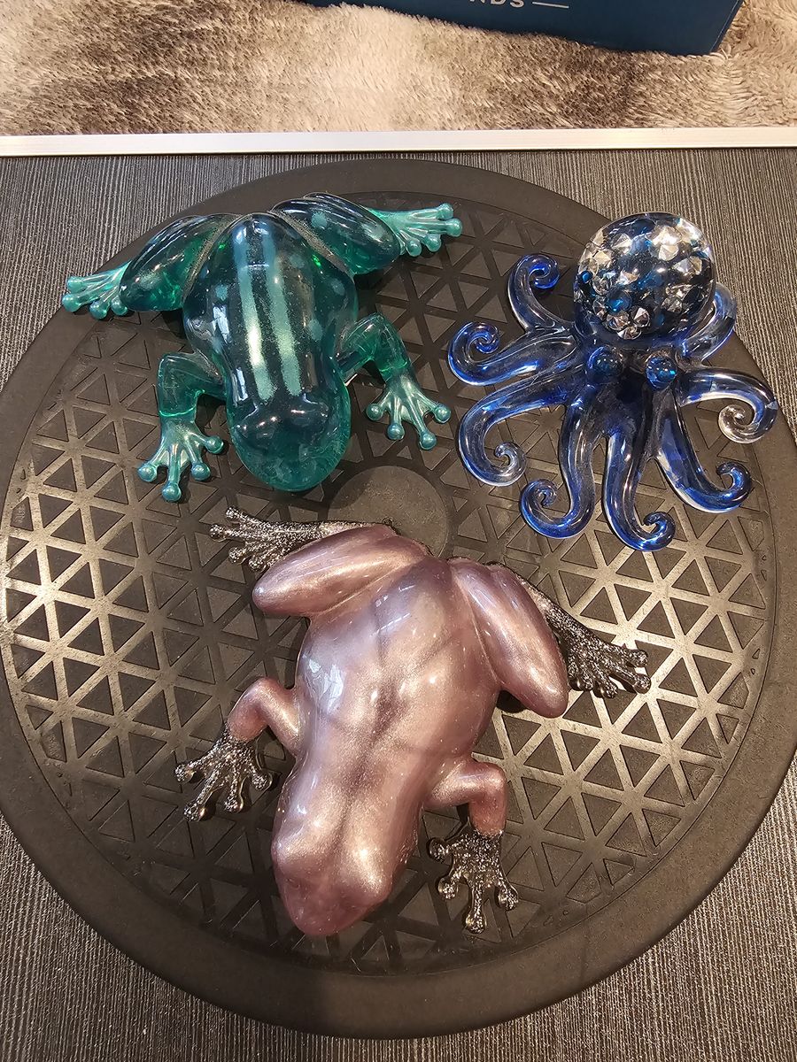 Lot of Resin Animal Figures - Frogs, Octopus, Lizard, Dragons